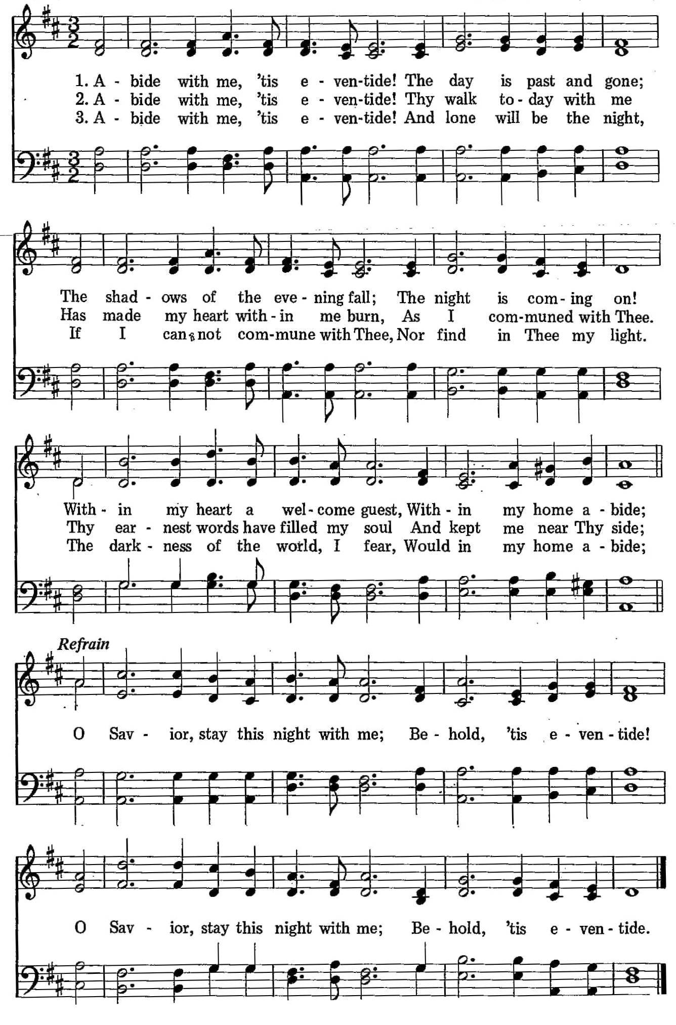 046 – Abide With Me, 'Tis Eventide sheet music